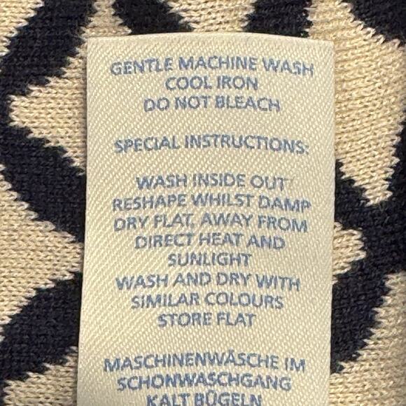 Boden Womens Knit Dress Size 8R Navy Cream Geometric Lattice Pattern Stretch - Picture 9 of 9